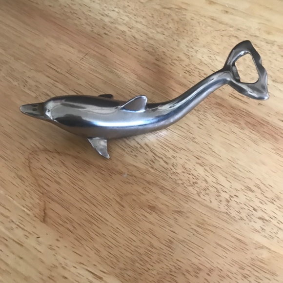 Vintage Chrome Dolphin Shaped Bottle Opener - Picture 2 of 10